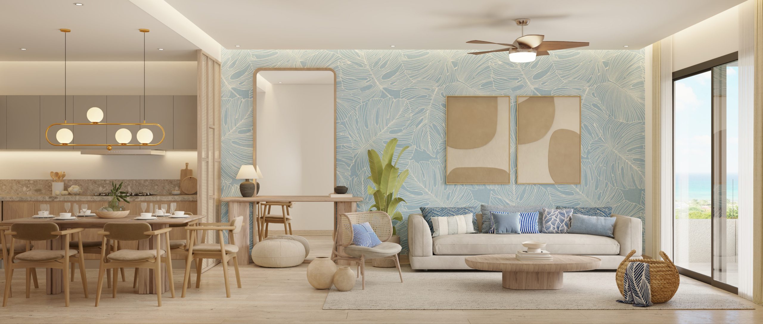 Modern one-bedroom apartment in Village Blu Beach Apartments